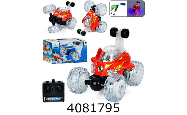 Машина радіо акум. в коробці трюкова гум. колеса 2 кольори 30*19*18см (24) 9996 M