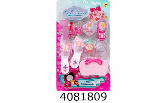 Біжутерія туфлі гребінець дзеркало телефон сумочка браслет-2шт на листі 29*51*5 BE103