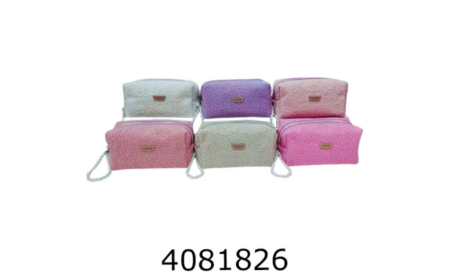 Косметичка хутро 6 кольорів 18*11*7см 105-3