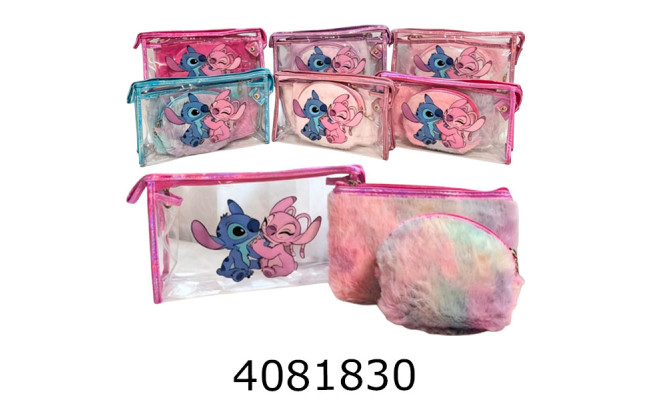 Косметичка набір Стіч 3в1(24*14*7)(20*13)(15*11)см 107-10