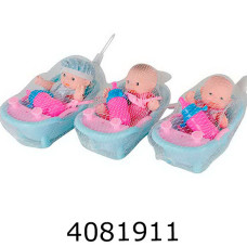 Лялька пупс в сітці + аксесуари 3 види 14*7*9см (144/288) D1439