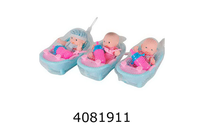 Лялька пупс в сітці + аксесуари 3 види 14*7*9см (144/288) D1439