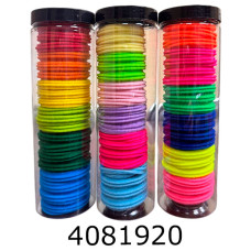 Резинка для волосся 20 шт в тубусі неонові 12/600)