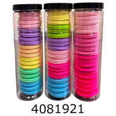 Резинка для волосся 20 шт в тубусі пастельні 12/600)