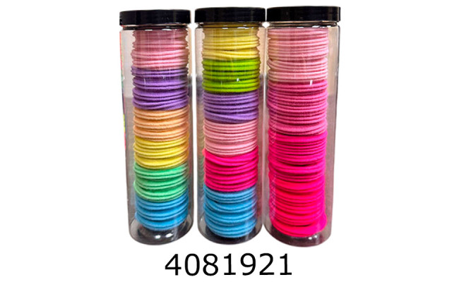 Резинка для волосся 20 шт в тубусі пастельні 12/600)