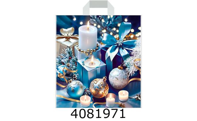 Пакет 42*42 см Новий рік #1 петльова ручка (25/750)