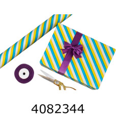 Папір подар. 70*800см жовто-блакитна діагональ в рулоні 70г/м2 255-3931