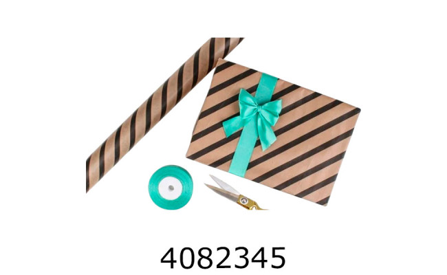 Папір подар. 70*800см чорна діагональ 70г/м2 255-4235