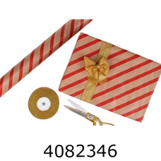 Папір подар. 70*800см червона діагональ крафт  70г/м2 255-4211