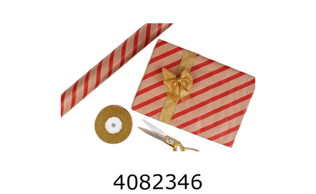 Папір подар. 70*800см червона діагональ крафт  70г/м2 255-4211