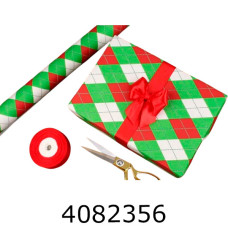 Папір подар. 70*800см Ромб зелено червоний 70г/м2 255-8530