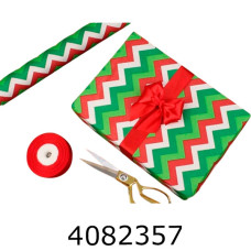 Папір подар. 70*800см Зигзаг зелено червоний 70г/м2 255-8547
