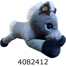 Кінь м'яка іграшка 80 см темно-сірий 80-тем-сір.