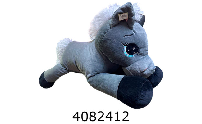 Кінь м'яка іграшка 80 см темно-сірий 80-тем-сір.