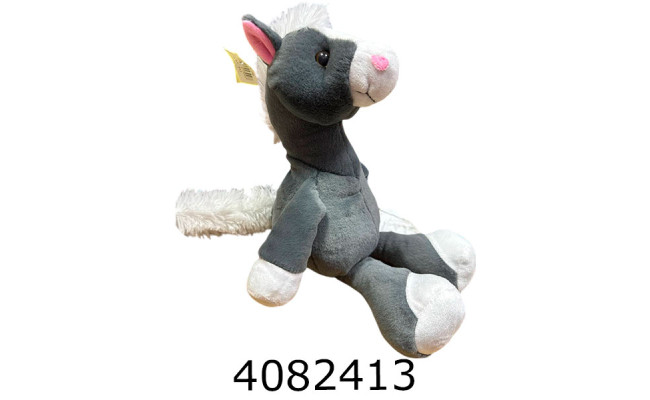 Кінь м'яка іграшка 30 см темно-сірий 30-тем.-сір.