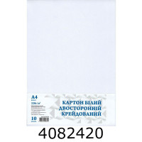 Картон білий А4 10арк. 220 г/м2 двост. крейд. Графіка в п/п пакеті (140) КА4810Е