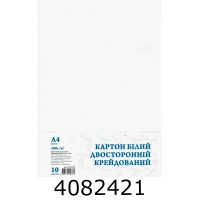 Картон білий А4 10арк. 300 г/м2 двост. крейд. Графіка в п/п пакеті (140) КА4910Е