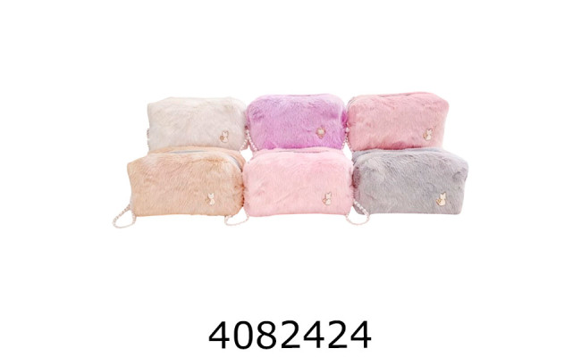 Косметичка хутро 6 кольорів 20*10*8см 103-3