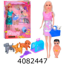 Лялька в коробці з аксесуарами тваринами 4шт 2 види  22*32*5см (48)) HBX66