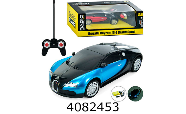 Машина радiо акум. в коробці Автосвіт Bugatti usb-зарядне гумові колеса 2 кольори 27*10*14см (12) AR-2319