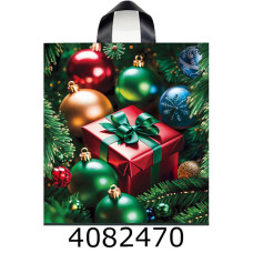 Пакет 42*42 см Новий рік #3 петльова ручка (25/750)