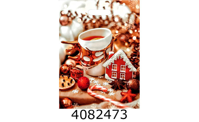 Пакет 30*40 см Новий рік #2 прорізна ручка (25)