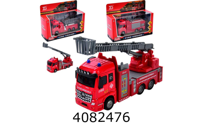 Машина на батар. в коробці Пожежна 3 види світло звук 14*9*7см (36) XG877-A61ABC
