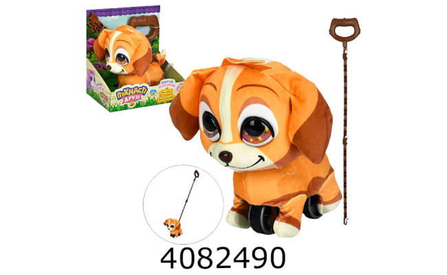 Собачка м'яка іграшка каталка на палці муз. звук. плюш. в коробці 23*23*14 (18) M 6244 I UA