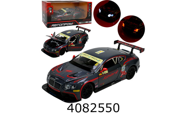 Машинка метал. Bentley Continental GT3 Concept муз. світ. відкр. двері Автопром (6/12) 68267A