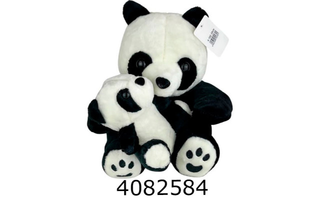 Панда 30 см з дитинчам м'яка іграшка 4-102