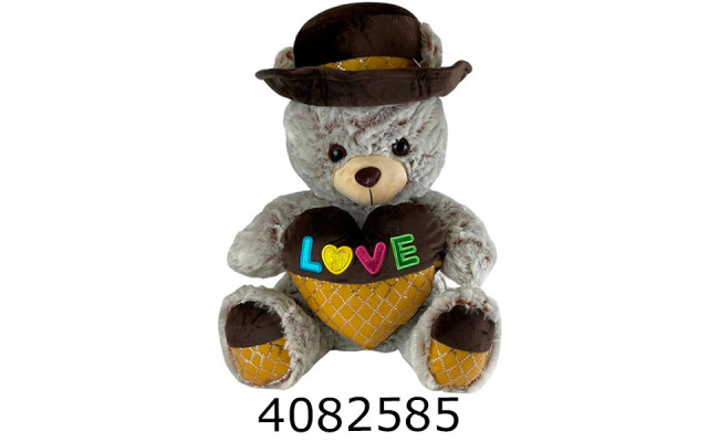 Ведмідь 50см в капелюсі з серцем 4-78