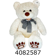 Ведмідь 90см в капелюсі з бантом молочний 4-79