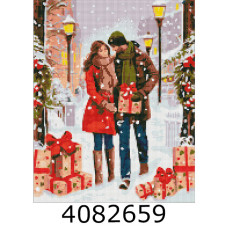 Алмазна мозаїка 40*50 новорічна 