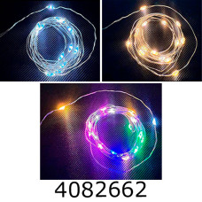 Гірлянда на батар. волосінь 1.4м теплий білий кольорова (300) 2-204