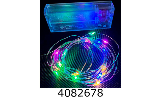 Гірлянда на батар. волосінь 2м мультиколір (100) 2-2