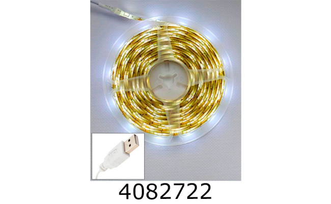 LED стрічка 5050 30л/1м 5 метрів USB біли (100) 1760-03
