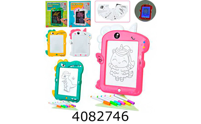 Досточка для малювання (динозаврєдиноріг) 2 кольори 25*30*3см (36) 1688C-D