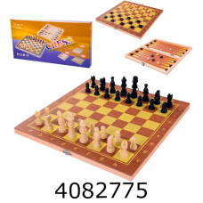 Шахи 3 в 1 дерев'яні 29*15*3см (36/72) 622A