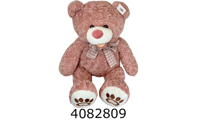 Ведмідь 90см з бантом пудра 4-79