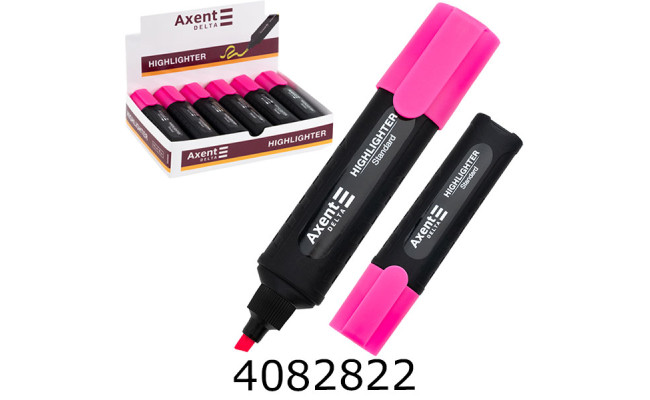 Маркер текст. Axent Standard 1-5 мм клиноп. рожевий. (12/144) D2505-10