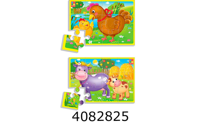 Пазли Vladi Toys А5 Тварини ферми 12 елем. (50) VT1103-44