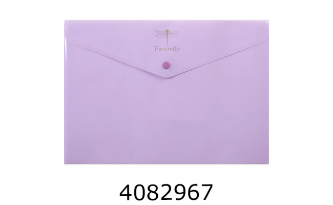 Папка конверт на кнопці A4 Buromax PASTEL бузкова (6) BM.3953-26
