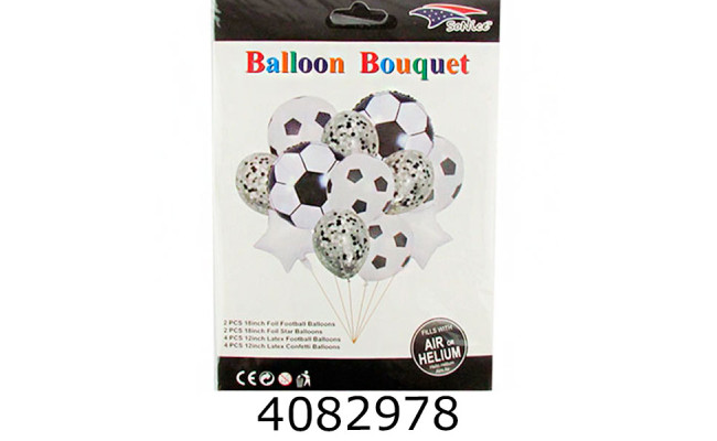 Повітряні кульки фольговані Футбол 12шт 028050