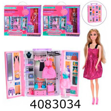 Лялька в коробці з одягом + аксесуари 3 види  37*34*10см (8/16) FD0435-36-38