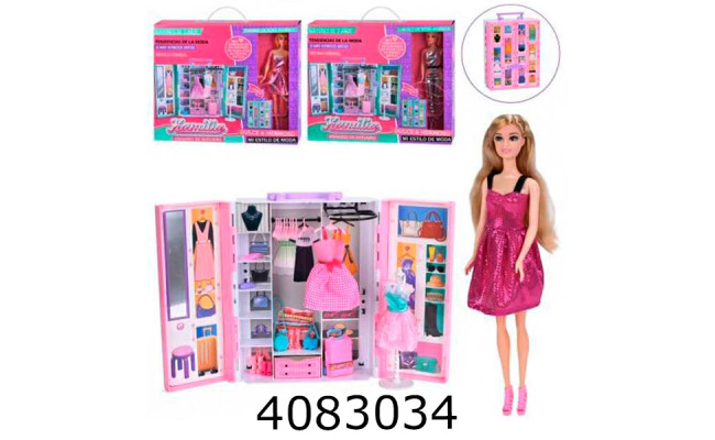 Лялька в коробці з одягом + аксесуари 3 види  37*34*10см (8/16) FD0435-36-38