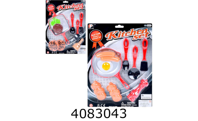 Посуд іграшковий Кухонний набір 2 види на листі 25*34*3см (120) P3014