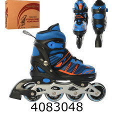 Роліки розсувні 39-42 розмір алюм. рама шнуровка+бакля колеса світ. ПУ синій колір A 4139-L-BL Роліки розсувні 39-42 розмір алюм. рама шнуровка+бакля колеса світ. ПУ синій колір A 4139-L-BL