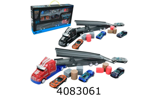Трейлер в коробці + машинки 4шт 36*20*6см (36) 425-12
