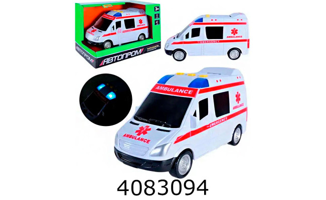 Машинка Швидка допомога муз. світ. відкрив. двері 21*13*11см Автопром (48) 7994
