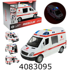 Машинка на батар. в коробці Швидка допомога світло звук 27*11*16см (36) WY590E